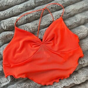 Garage Bright Orange Strappy Top